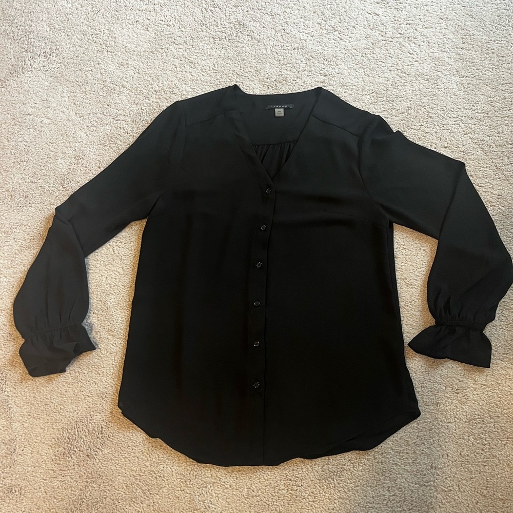 T Tahari v neck button down